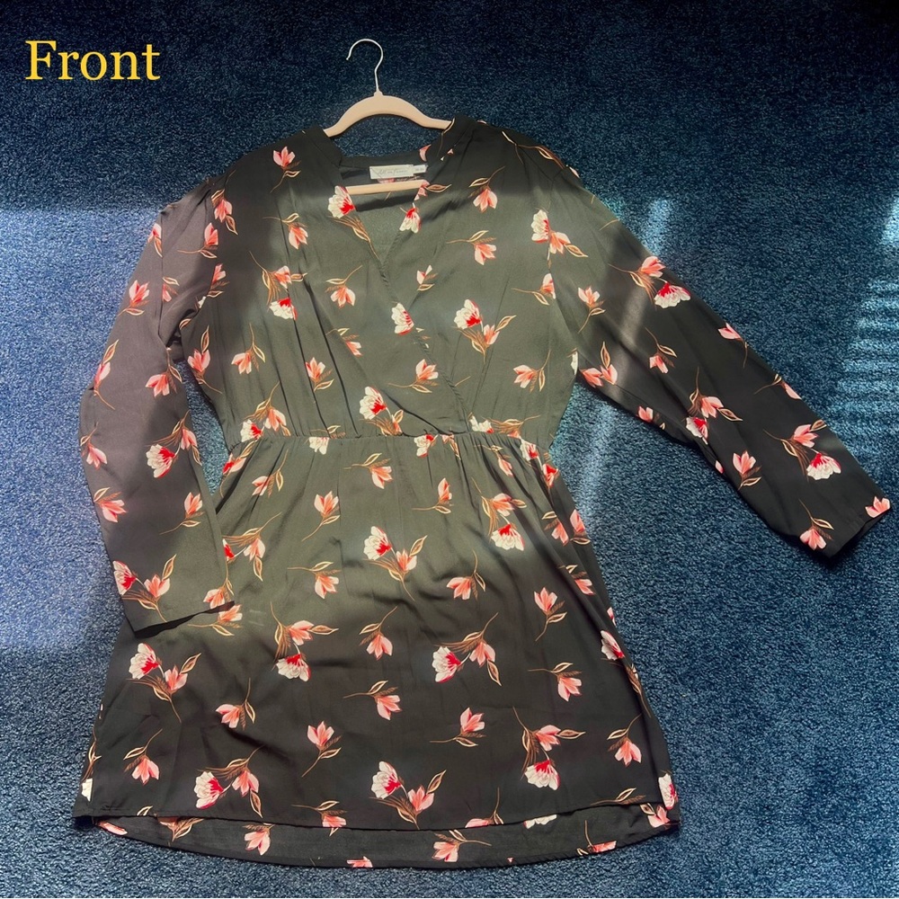 XXL Floral Faux Wrap Dress